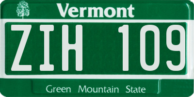 VT license plate ZIH109