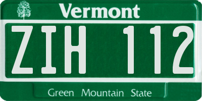 VT license plate ZIH112
