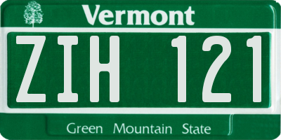 VT license plate ZIH121
