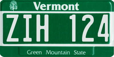 VT license plate ZIH124