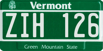 VT license plate ZIH126