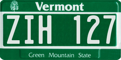 VT license plate ZIH127