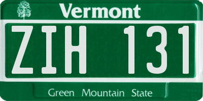 VT license plate ZIH131