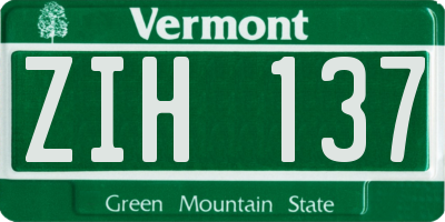 VT license plate ZIH137