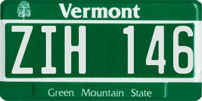 VT license plate ZIH146