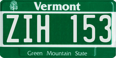 VT license plate ZIH153