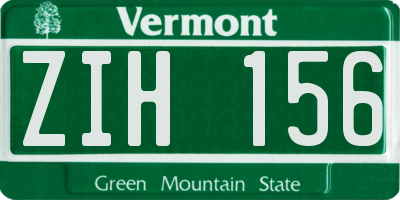 VT license plate ZIH156
