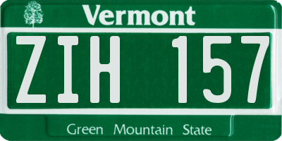 VT license plate ZIH157