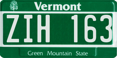 VT license plate ZIH163
