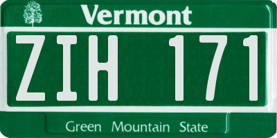 VT license plate ZIH171