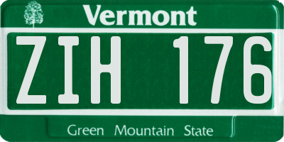 VT license plate ZIH176