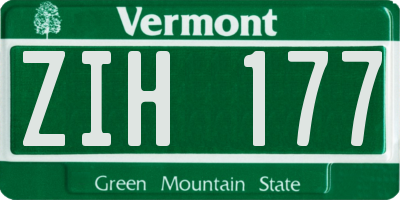 VT license plate ZIH177
