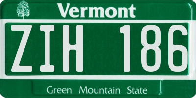 VT license plate ZIH186