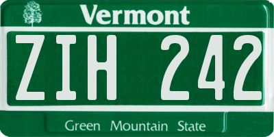 VT license plate ZIH242