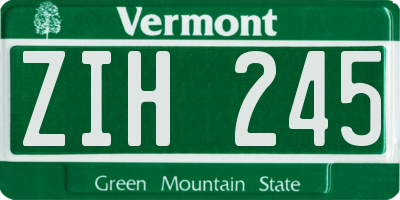 VT license plate ZIH245