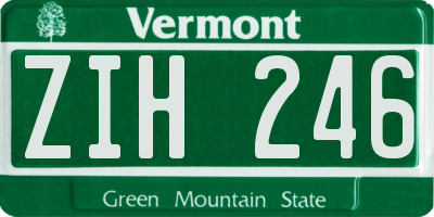 VT license plate ZIH246