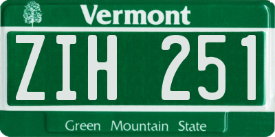 VT license plate ZIH251