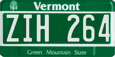 VT license plate ZIH264