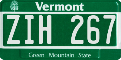 VT license plate ZIH267