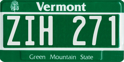 VT license plate ZIH271