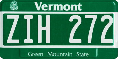 VT license plate ZIH272