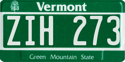 VT license plate ZIH273