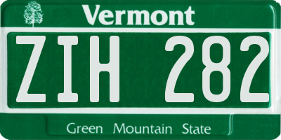 VT license plate ZIH282