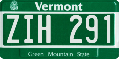 VT license plate ZIH291