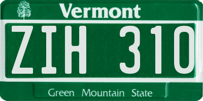 VT license plate ZIH310