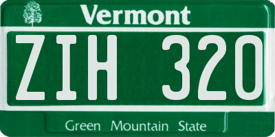 VT license plate ZIH320