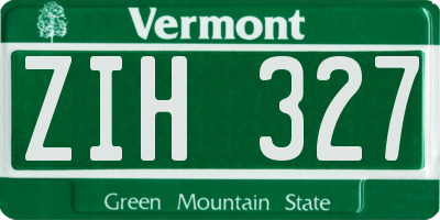 VT license plate ZIH327