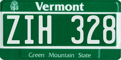 VT license plate ZIH328