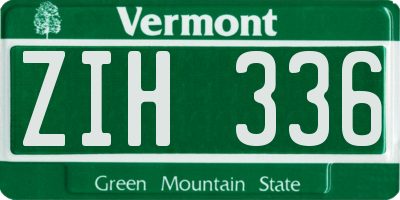 VT license plate ZIH336