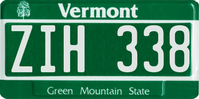 VT license plate ZIH338