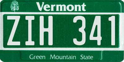 VT license plate ZIH341