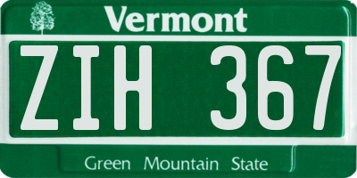 VT license plate ZIH367