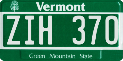 VT license plate ZIH370