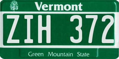 VT license plate ZIH372
