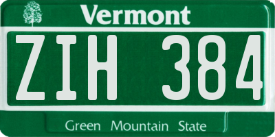 VT license plate ZIH384