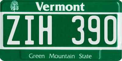 VT license plate ZIH390