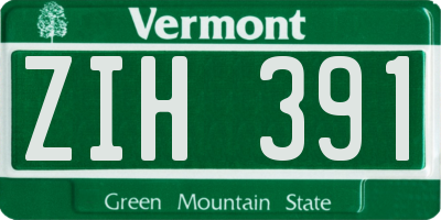 VT license plate ZIH391