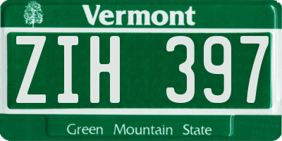 VT license plate ZIH397