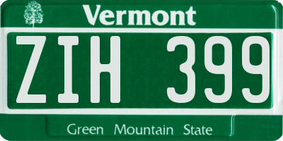 VT license plate ZIH399