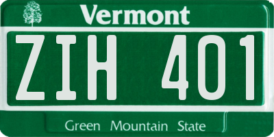 VT license plate ZIH401