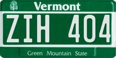 VT license plate ZIH404