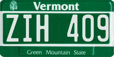 VT license plate ZIH409