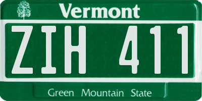 VT license plate ZIH411