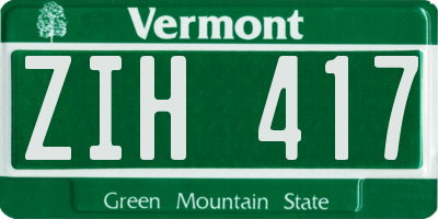 VT license plate ZIH417