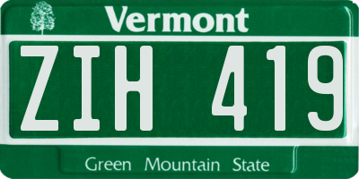 VT license plate ZIH419