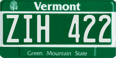 VT license plate ZIH422